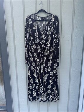 Lane Bryant Black Floral Maxi Dress